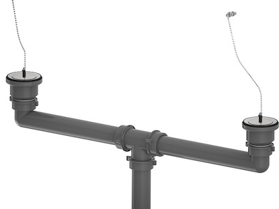 Kit pilette con tappo con catena e tubi di scarico 