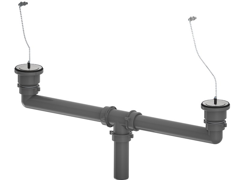 Kit pilette con tappo con catena e tubi di scarico 