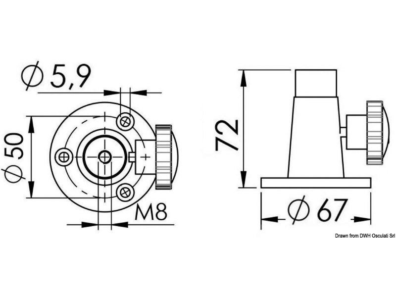 Base di fissaggio per fari