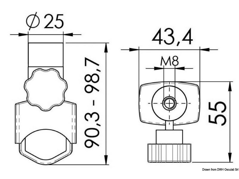 Base di fissaggio per fari