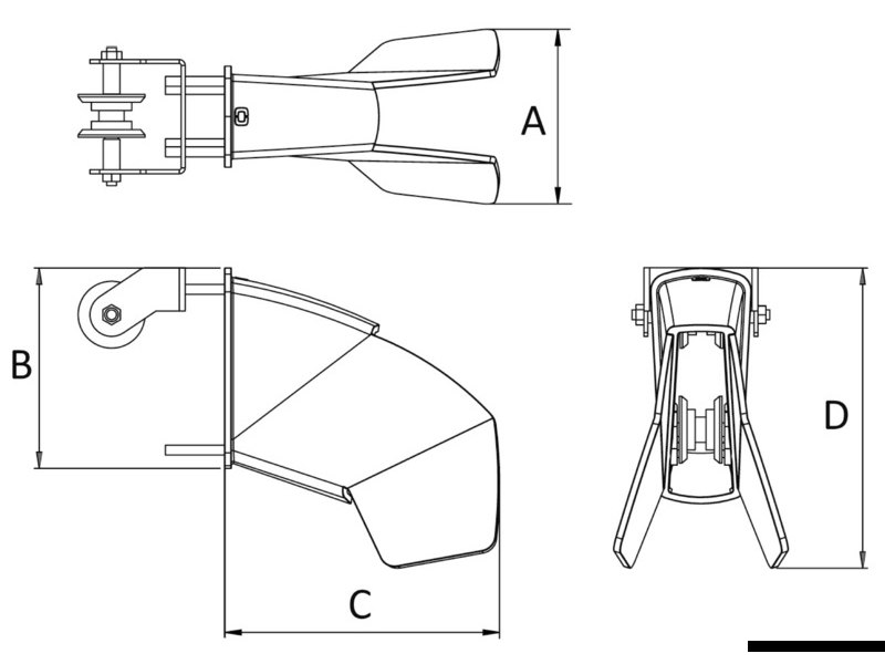 Musone di prua + ancora Trefoil® con sistema di chiusura anti acqua