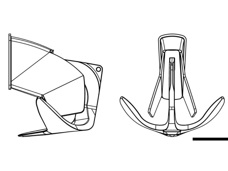 Musone di prua + ancora Trefoil® con sistema di chiusura anti acqua