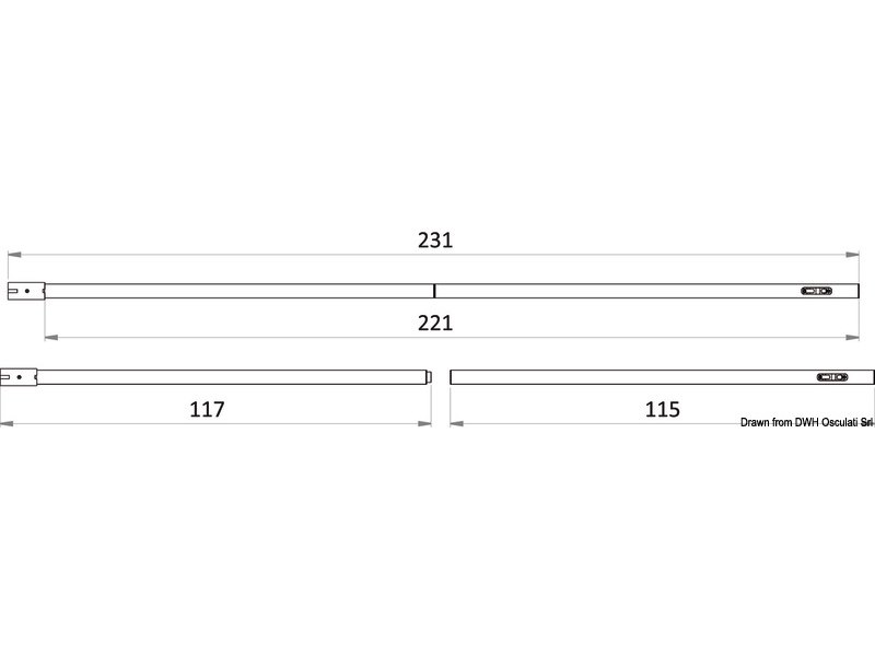 Palo in carbonio smontabile per tendalino