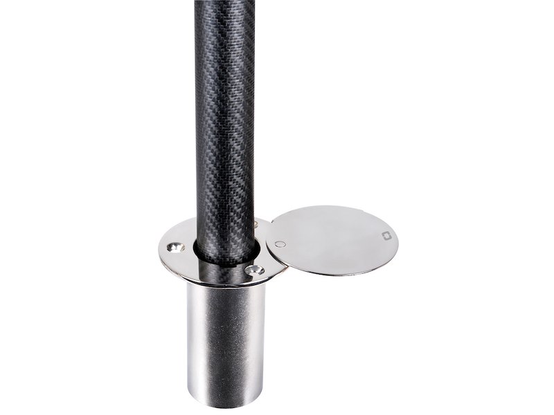 Boccola da incasso per palo carbonio con coperchio rotante