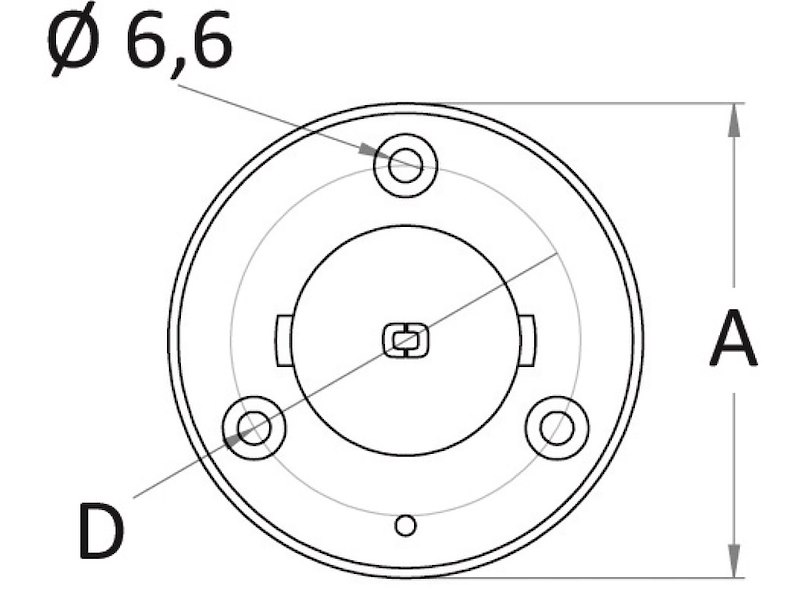 Boccola da incasso per palo carbonio con coperchio rotante