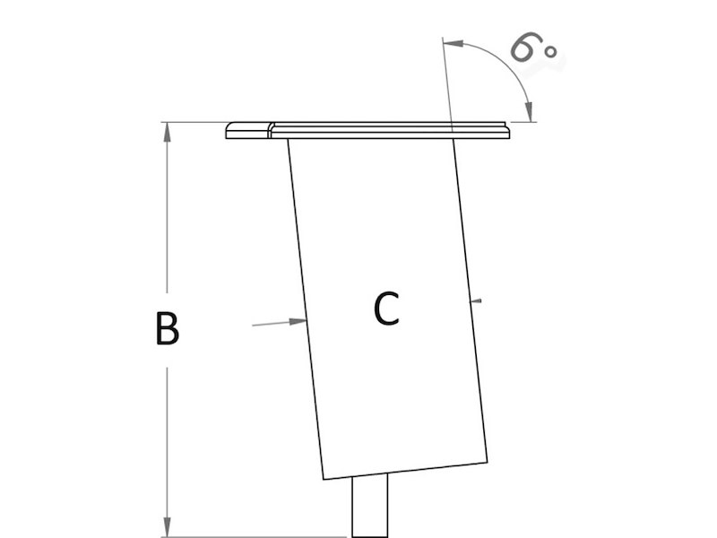 Boccola da incasso per palo carbonio con coperchio rotante