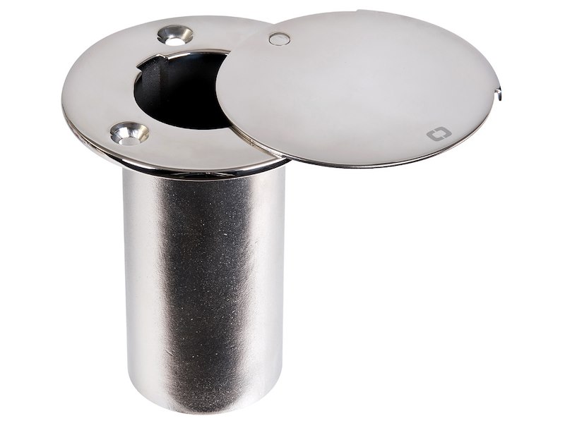 Boccola da incasso per palo carbonio con coperchio rotante