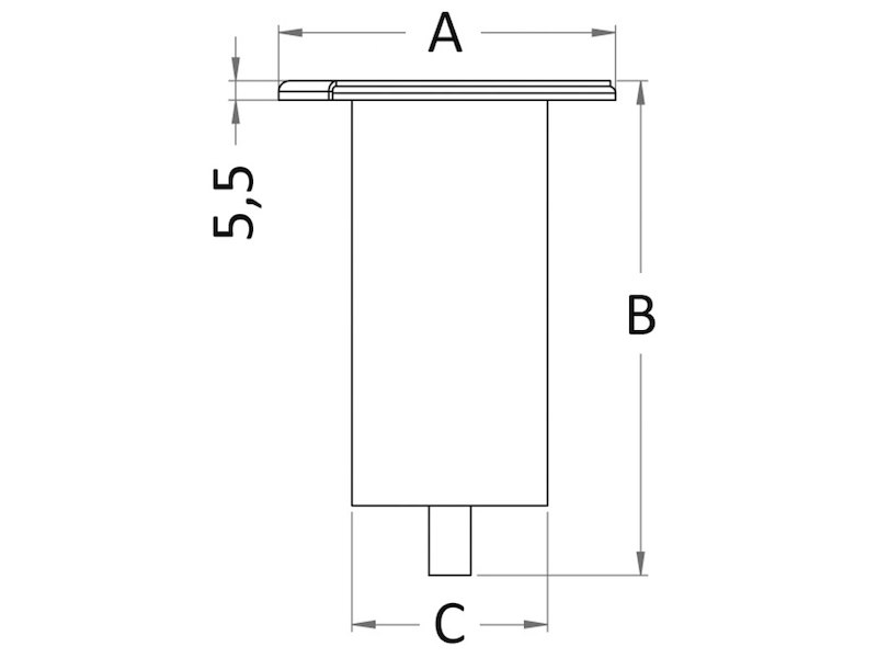 Boccola da incasso per palo carbonio con coperchio rotante