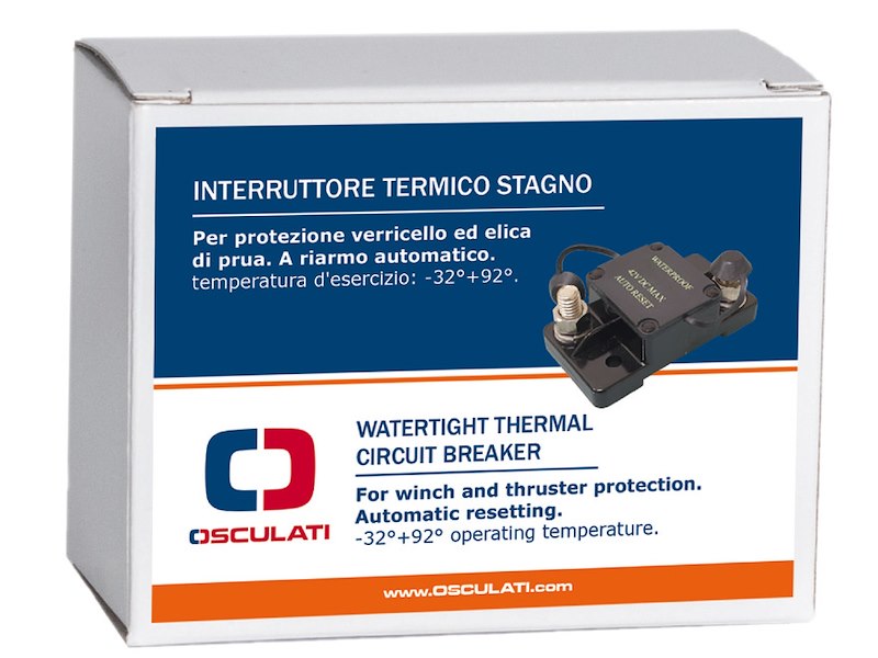 Interruttore magnetotermico stagno di protezione per verricello e elica di prua