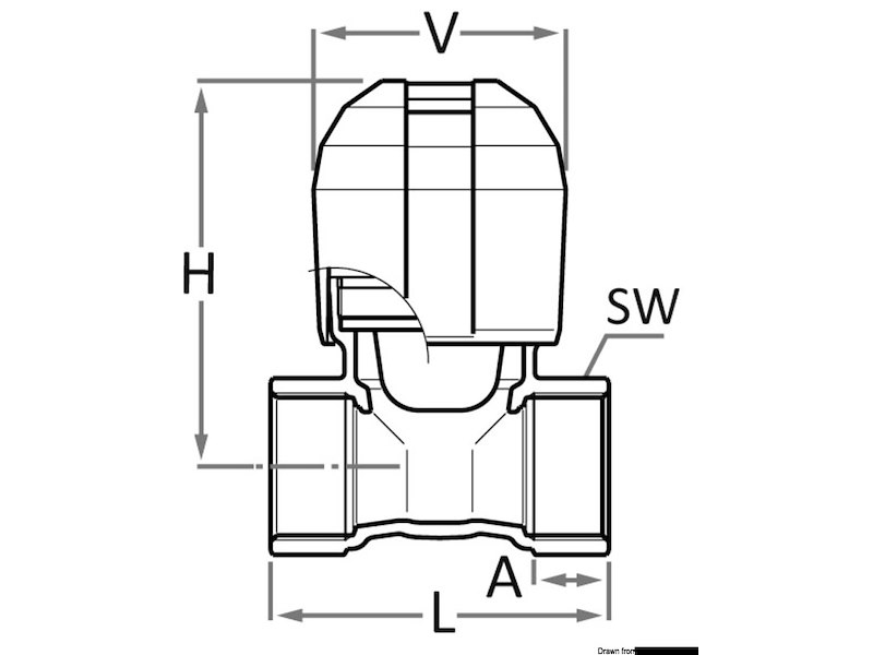 Valvola antiblocco GUIDI, in bronzo, serie Alex filettata a passaggio totale