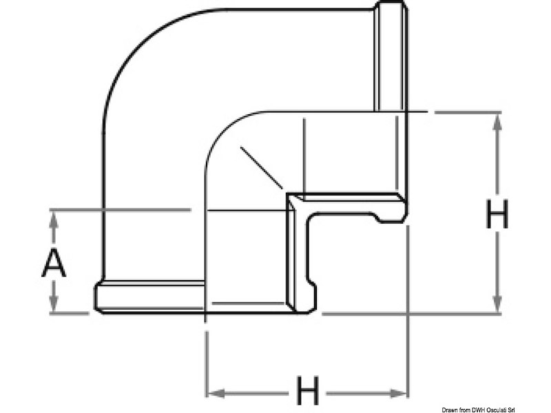 Gomito 90° F-F in bronzo GUIDI