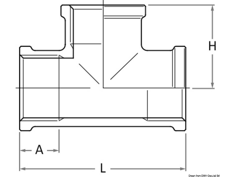 Raccordo a T F-F-F in bronzo GUIDI
