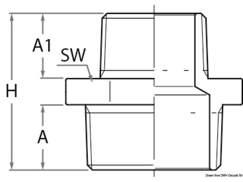 Niples doppio ridotto M-M in bronzo GUIDI