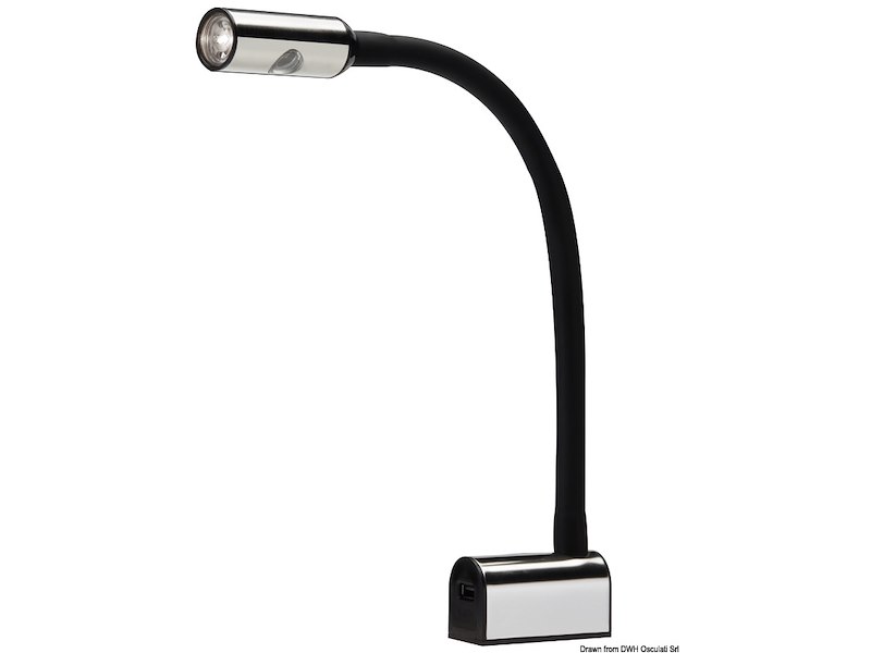 Faretto LED snodato testa letto/lettura carte 