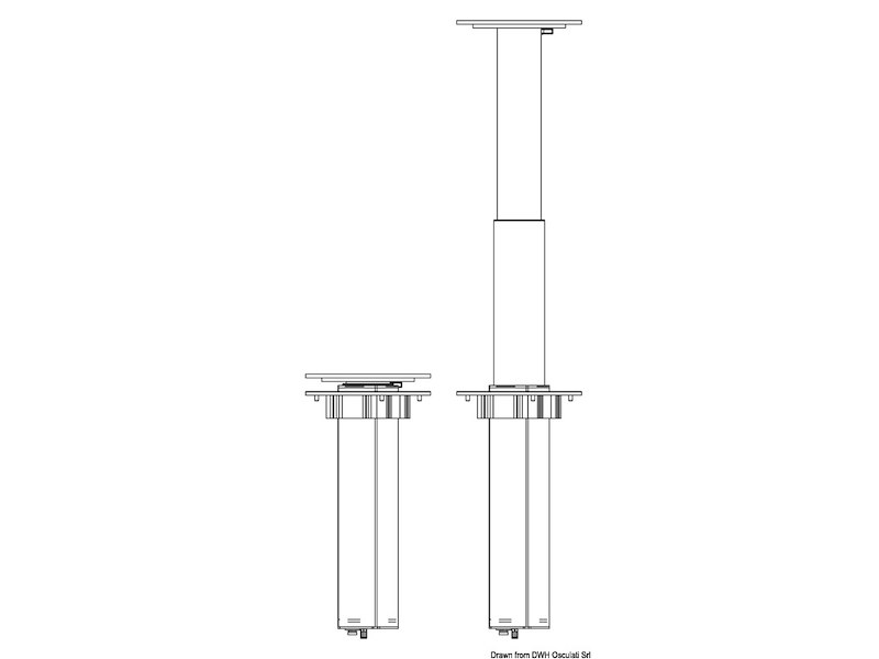 Gamba tavolo elettrica 2 stadi a scomparsa totale