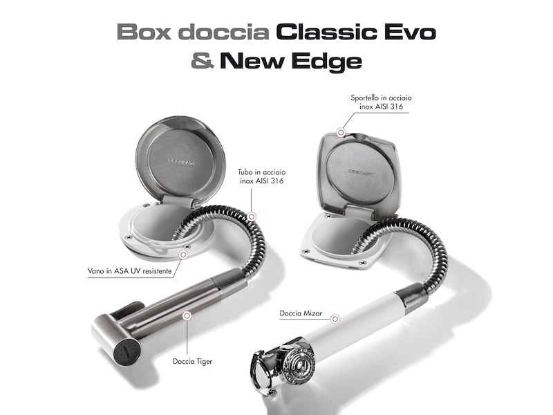 Box doccia Classic Evo con doccia inox Tiger