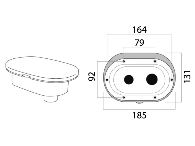 Box doccia Oval con miscelatore e doccia a pulsante Mizar
