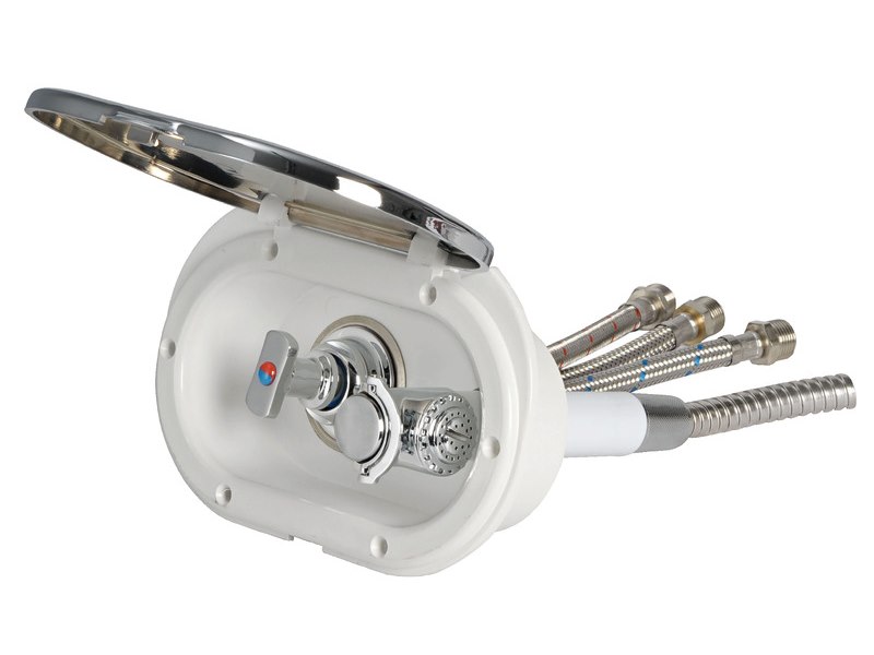 Box doccia Oval con miscelatore e doccia a pulsante Mizar