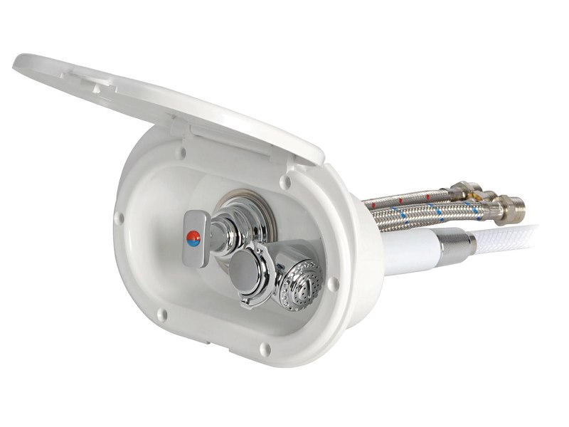 Box doccia Oval con miscelatore e doccia a pulsante Mizar