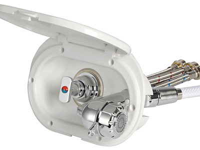 Box doccia Oval con miscelatore e doccia a pulsante Desy