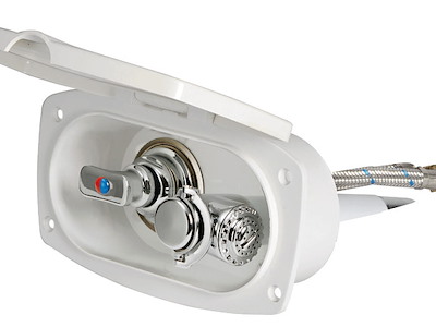 Box doccia New Edge con miscelatore e doccia a pulsante Mizar