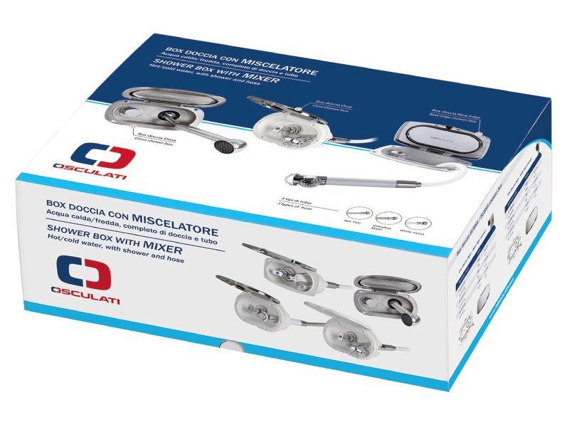 Box doccia New Edge con miscelatore e doccia a pulsante Boris