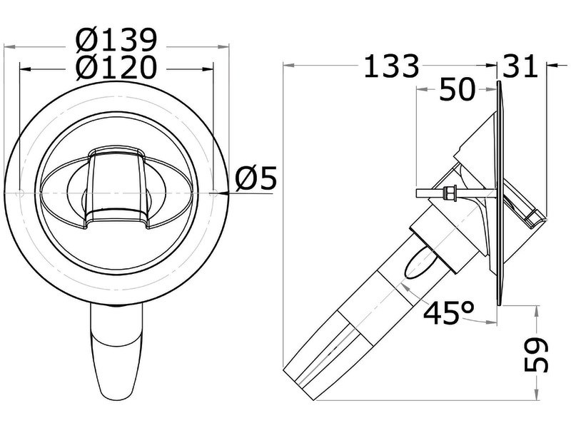 Doccia Saturn con miscelatore acqua calda/fredda integrato