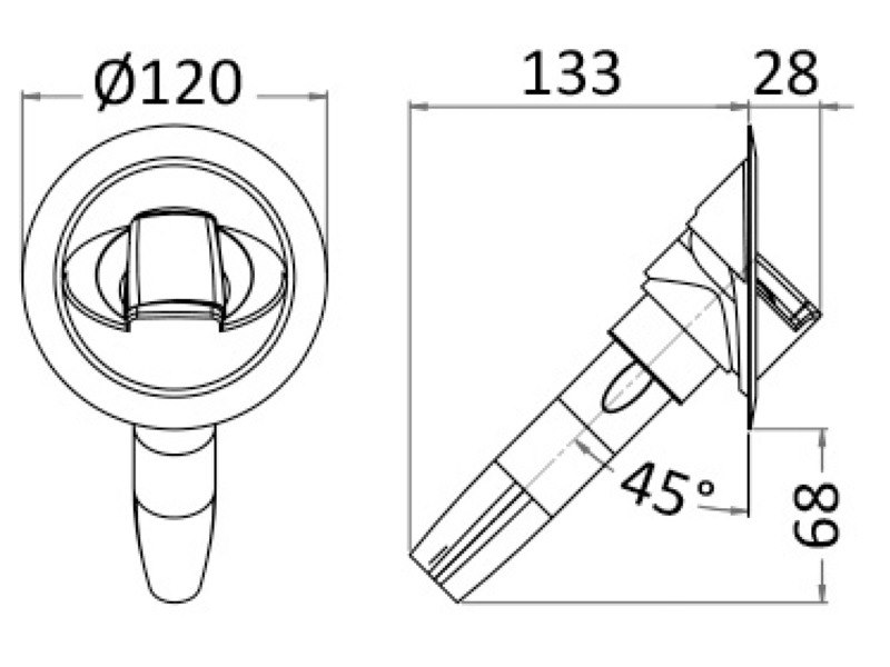 Doccia Saturn con miscelatore acqua calda/fredda integrato