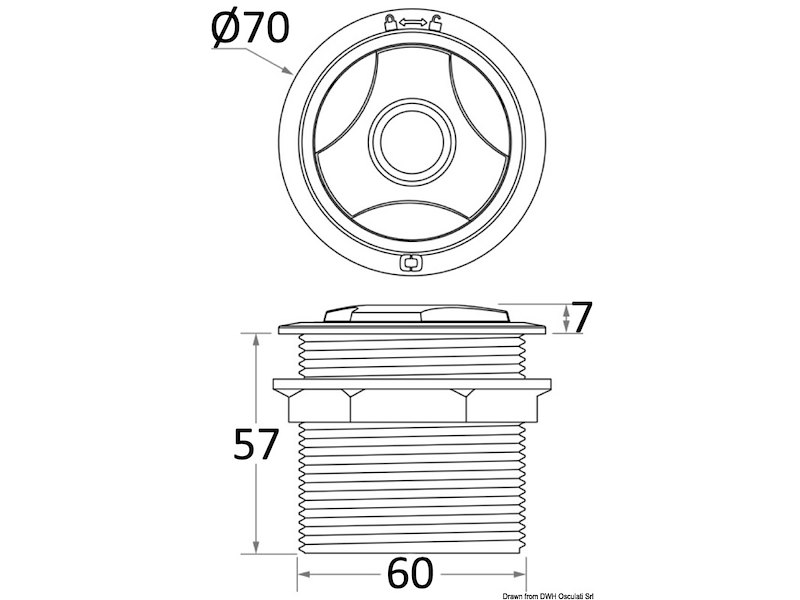Tasto windlass a incasso 