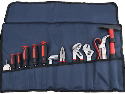 Astuccio pieghevole con set 12 utensili 