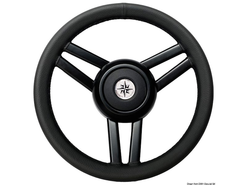 Volante Ghost 3 razze Ø mm 350 pelle nera 