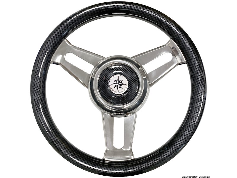 Volante con razze in acciaio inox