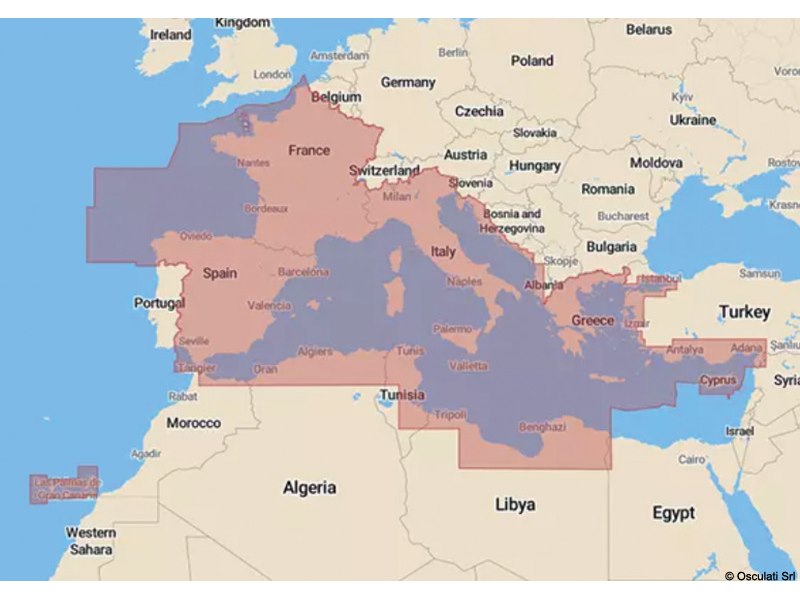 Lighthouse chart cart. Raymarine Mediterraneo 
