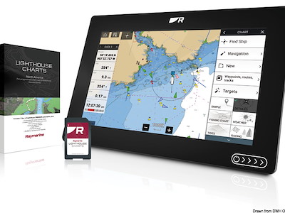 Lighthouse chart cart. Raymarine Mediterraneo 