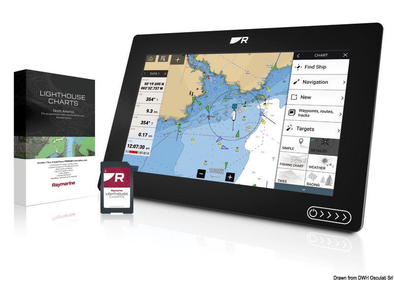 Lighthouse chart cart. Raymarine Mediterraneo 