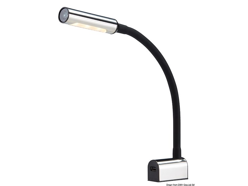 Faretto LED snodato testa letto/lettura carte 