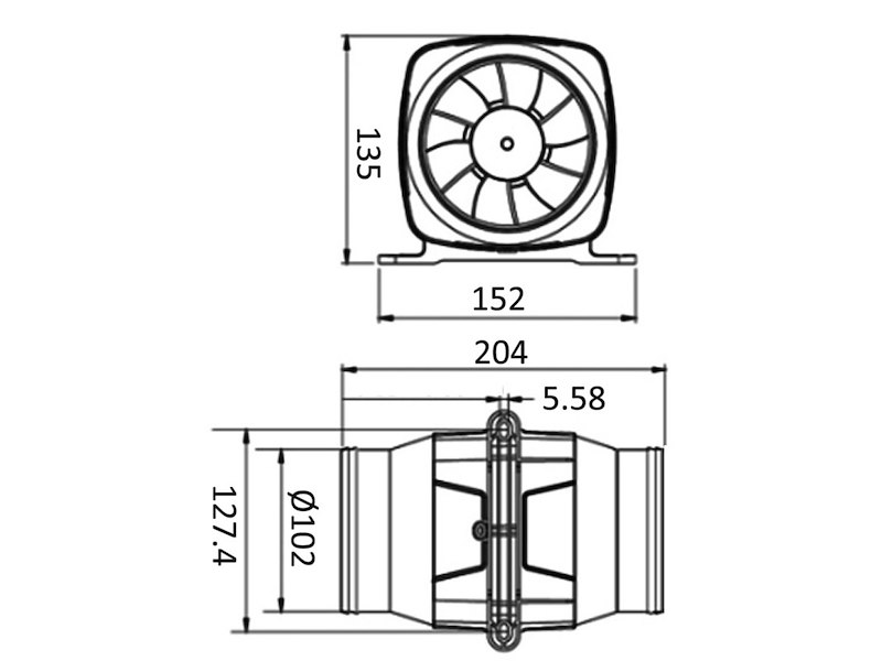 Aspiratore/ventilatore assiale Hyperflow