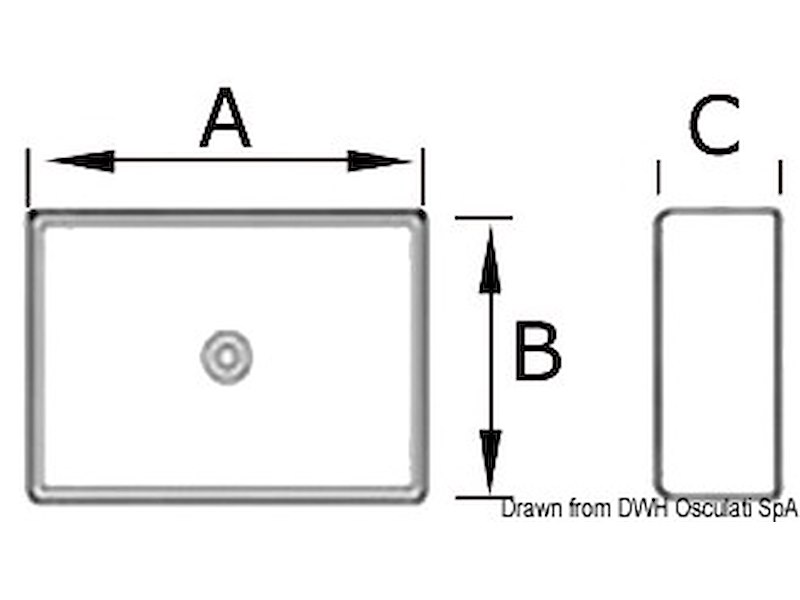 Lavello in ceramica bianca 400x300x130 mm  