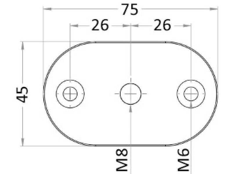 Maniglia di risalita a sezione ovale