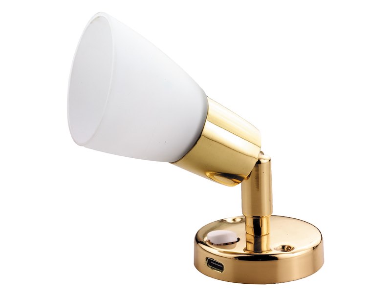 Faretto LED con USB C e interruttore.