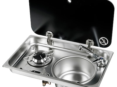 Piani cottura con in acciaio coperchio in vetro