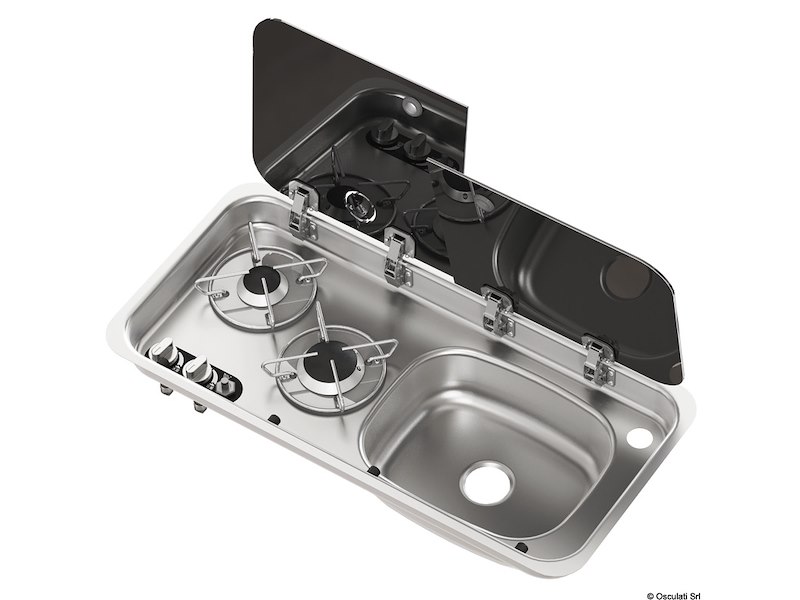 Piani cottura con in acciaio coperchio in vetro