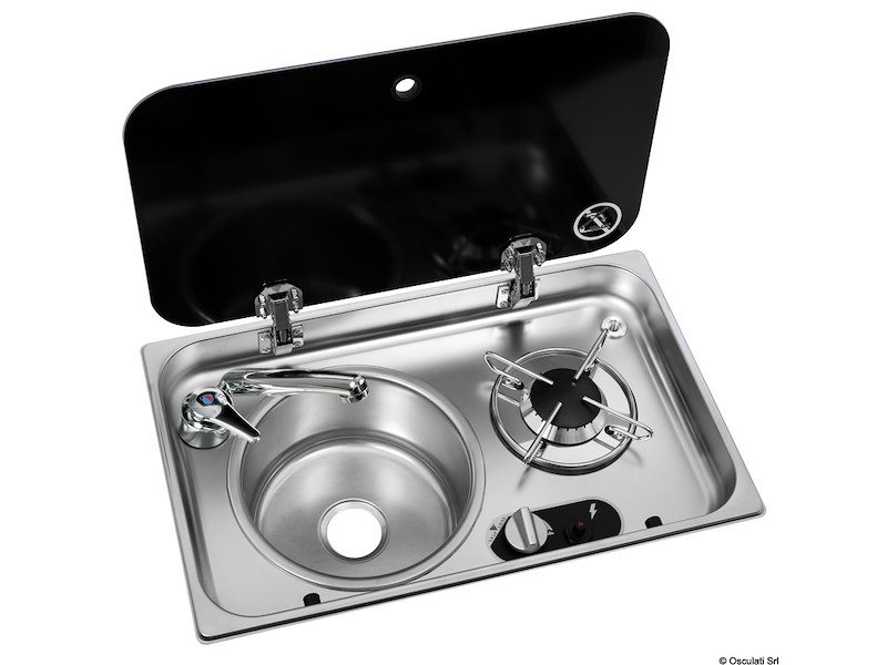 Piani cottura con in acciaio coperchio in vetro