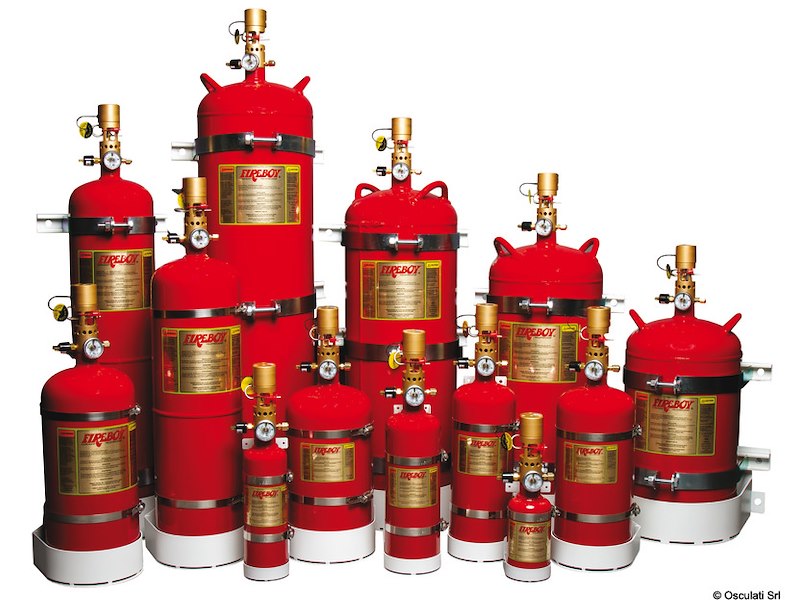 Estintori verticali FIREBOY ad agente pulito FK-5-1-12 con attivazione manuale/automatica