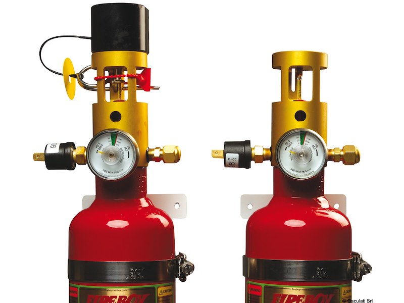 Estintori verticali FIREBOY ad agente pulito FK-5-1-12 con attivazione manuale/automatica