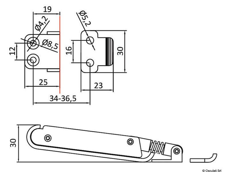 Chiusura a leva in acciaio inox Perla 