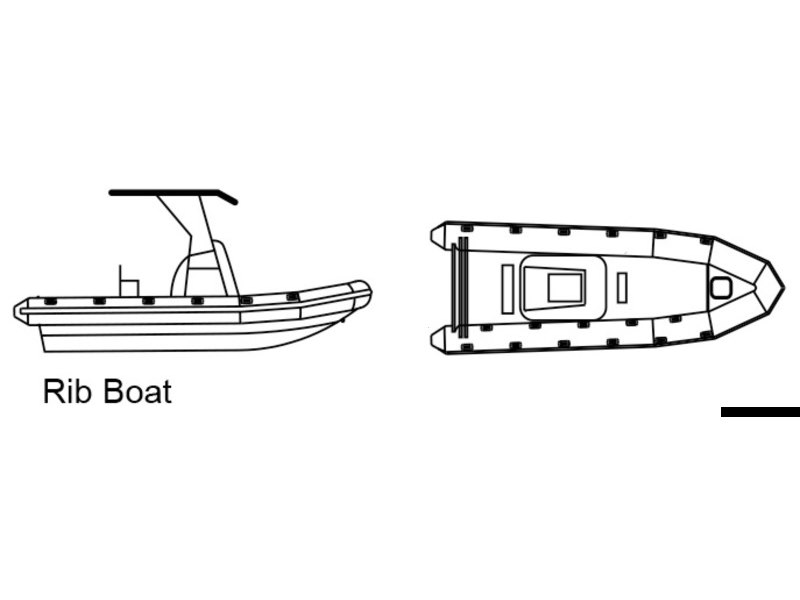 Telone sartoriale per gommoni con T-Top e guida centrale