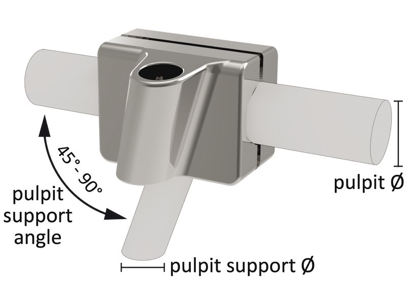 Base di fissaggio su pulpito in acciaio inox sistema Mickey