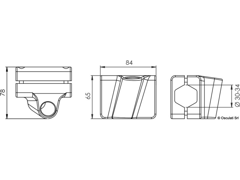 Base di fissaggio su pulpito in acciaio inox sistema Mickey