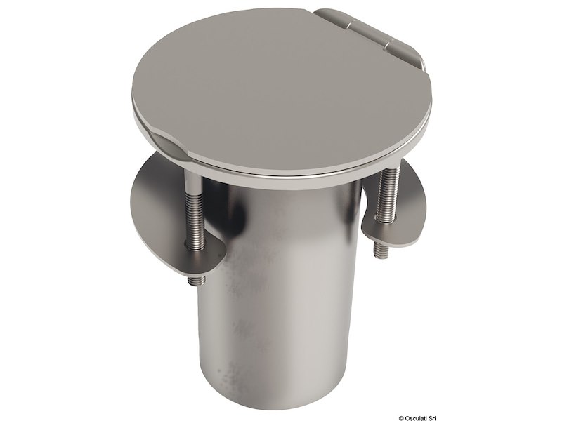 Boccola da incasso per palo in carbonio con coperchio a cerniera